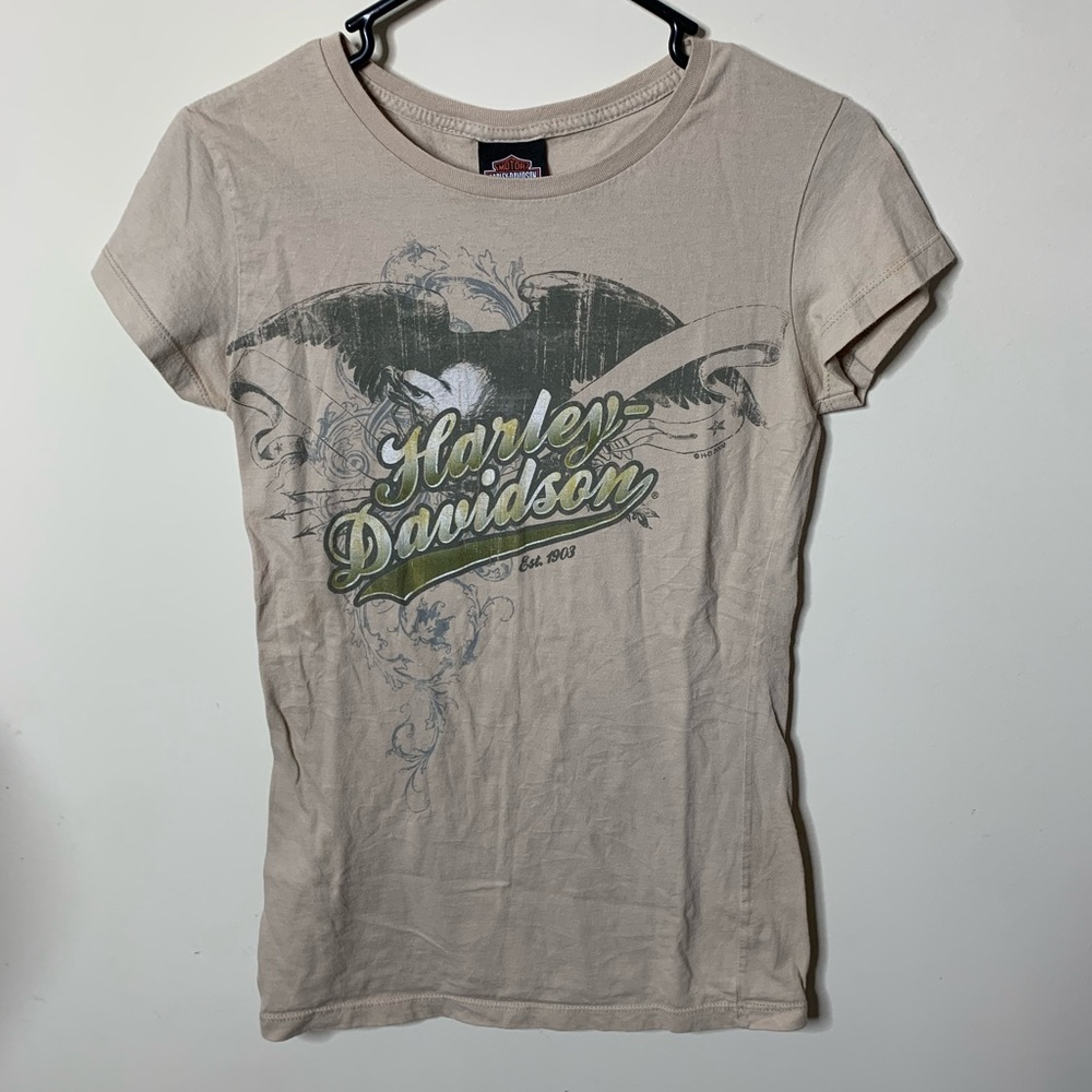 Harley-Davidson Motorcycles Retro Style Short Sleeve T Shirt Eagle Design